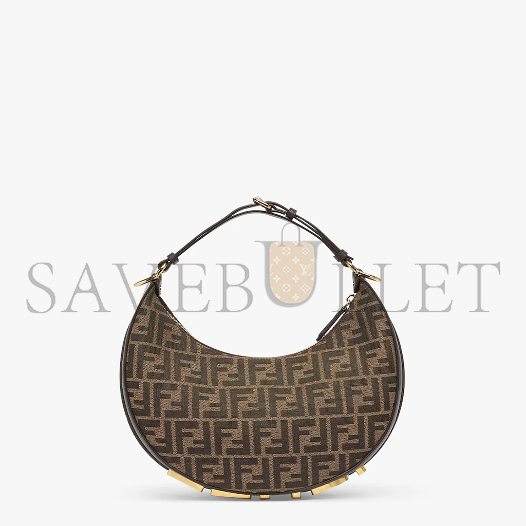 FENDI GRAPHY SMALL BROWN FF JACQUARD FABRIC BAG 8BR798ALP3F1I02 (29*24.5*10cm)